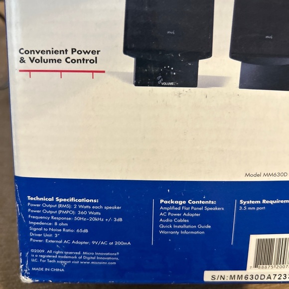 multimedia Micro Innovations Multimedia Speakers Flat Panel Design (MM630D) - Picture 8 of 16